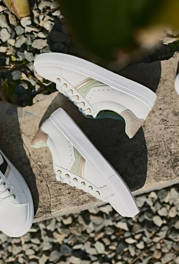Flash Sale * Ashley Sneakers 8926 White/Light Green