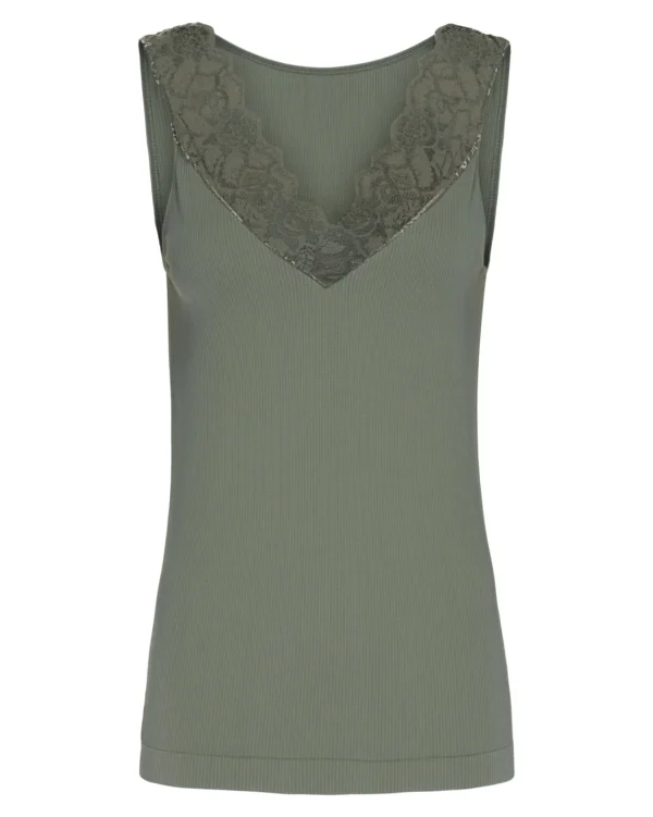 Discount Tim og simonsen Belen V-Lace Top Olive