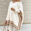 Cheap Gown Celine Knit Poncho Apricot