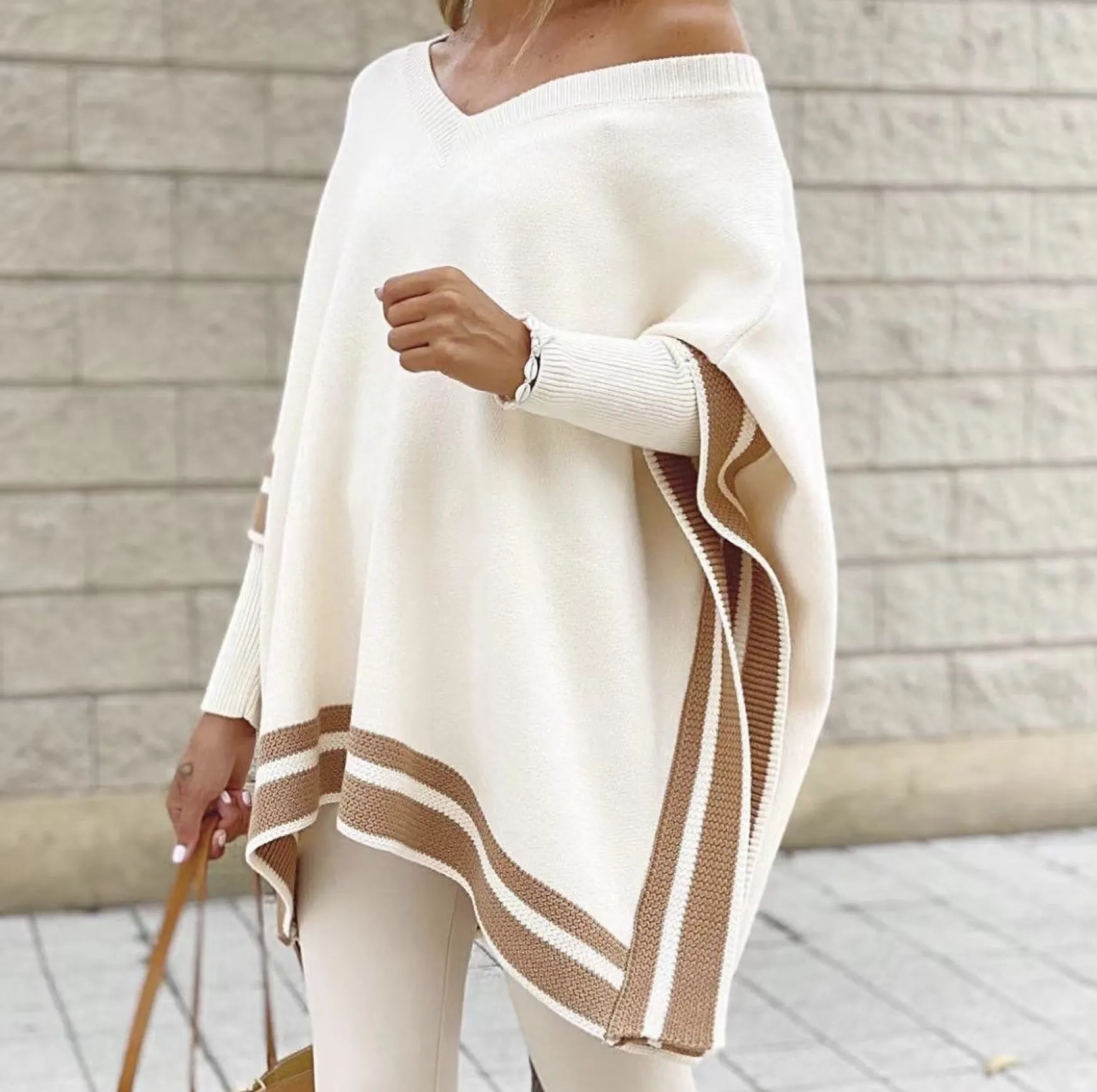 celine_knit_poncho_aprico_0.webp Cheap Gown Celine Knit Poncho Apricot