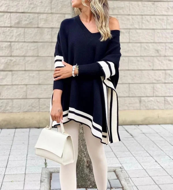 Best Gown Celine Knit Poncho Black