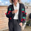 Clearance Gown Cherry Cardigan Black