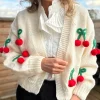 Cheap Gown Cherry Cardigan White