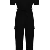 Hot Sisters Point Girl Cargo Jumpsuit Black