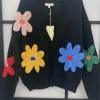Best Sale Gown Isa Cardigan Med Handlavet Blomster Black