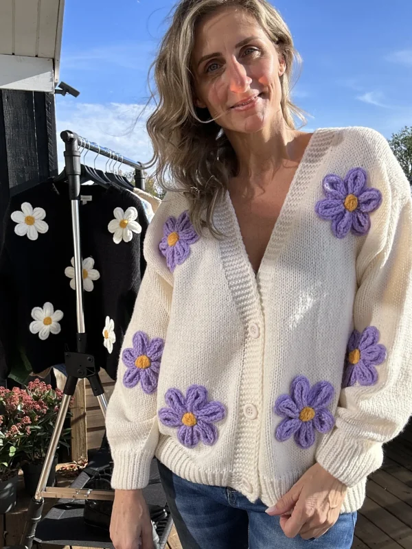 Flash Sale Gown Isa Margurit Cardigan 2398 Med Handlavet Blomster White/Purple