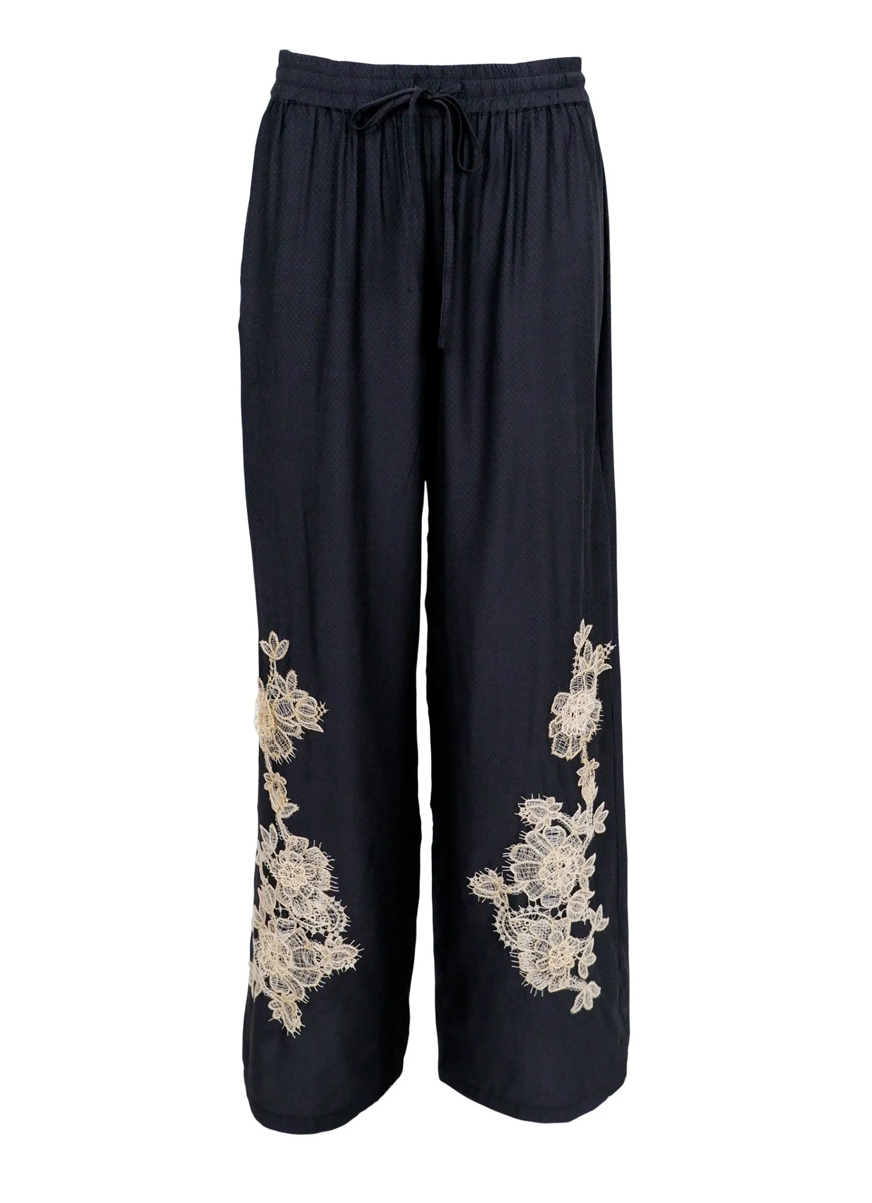 liane_pant_w_lace_patch_b_0.webp Flash Sale Black Colour Liane Pant W/ Lace Patch Black