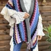 Store Gown Lucy Knit Poncho Black / Blue