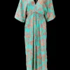 Best Black Colour Luna Double V-Neck Dress Green Lotus