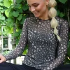 Cheap Liberté Essentiel Mesh Top 2 Army Leo