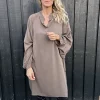 Outlet Boho Love Oversize Bluse Med Guldsmed Fango