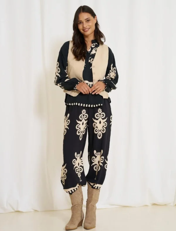 Flash Sale marta du chateau 5883 Pant Mdclily Black 761