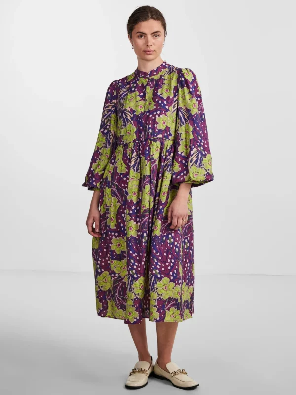 Clearance YAS Semili Midi Dress Amaranth