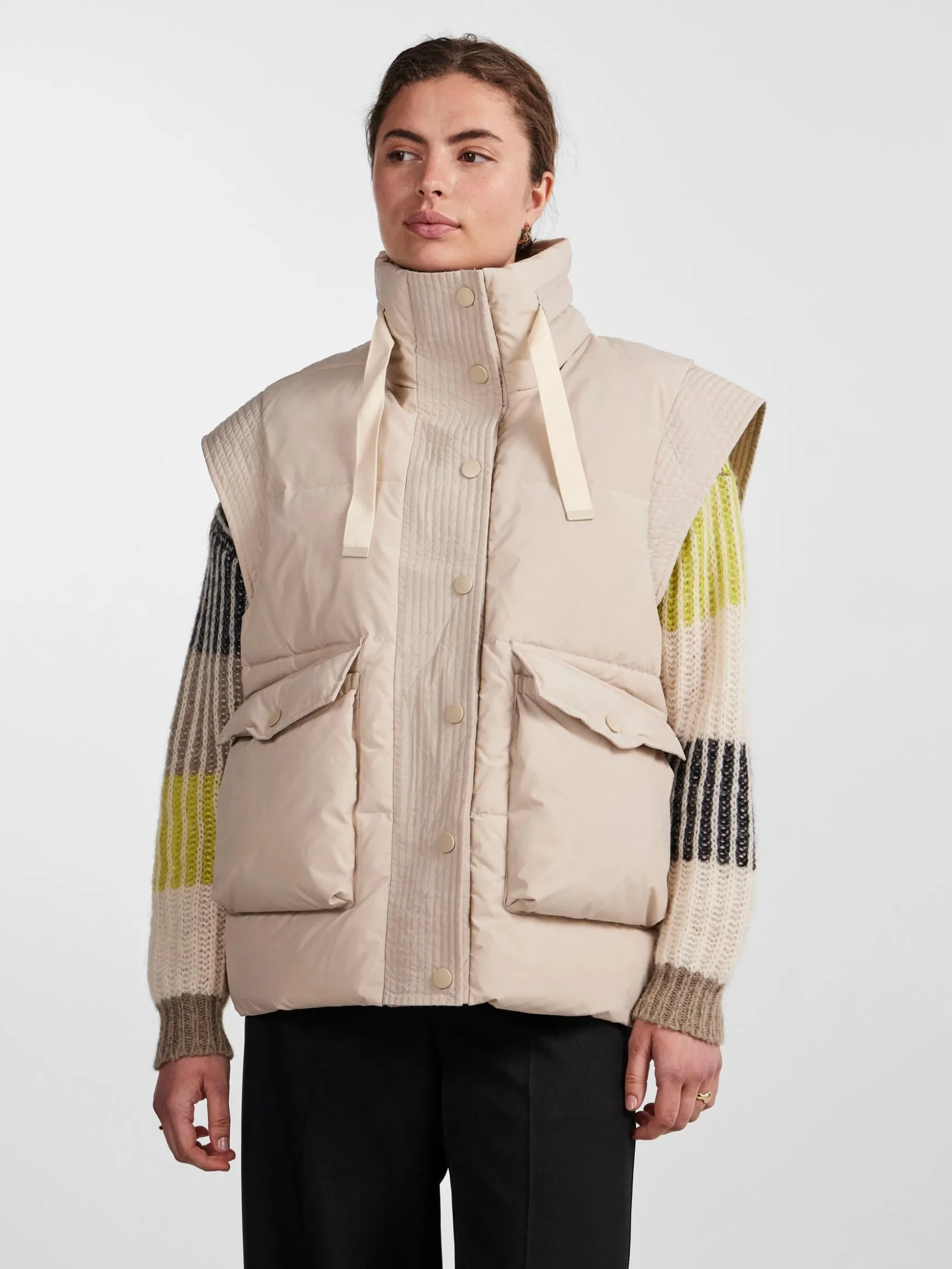 thello_down_mix_gilet_bei_2.webp Store YAS Thello Down Mix Gilet Beige