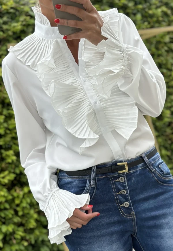Flash Sale Gown Vigga Flaeseskjorte White